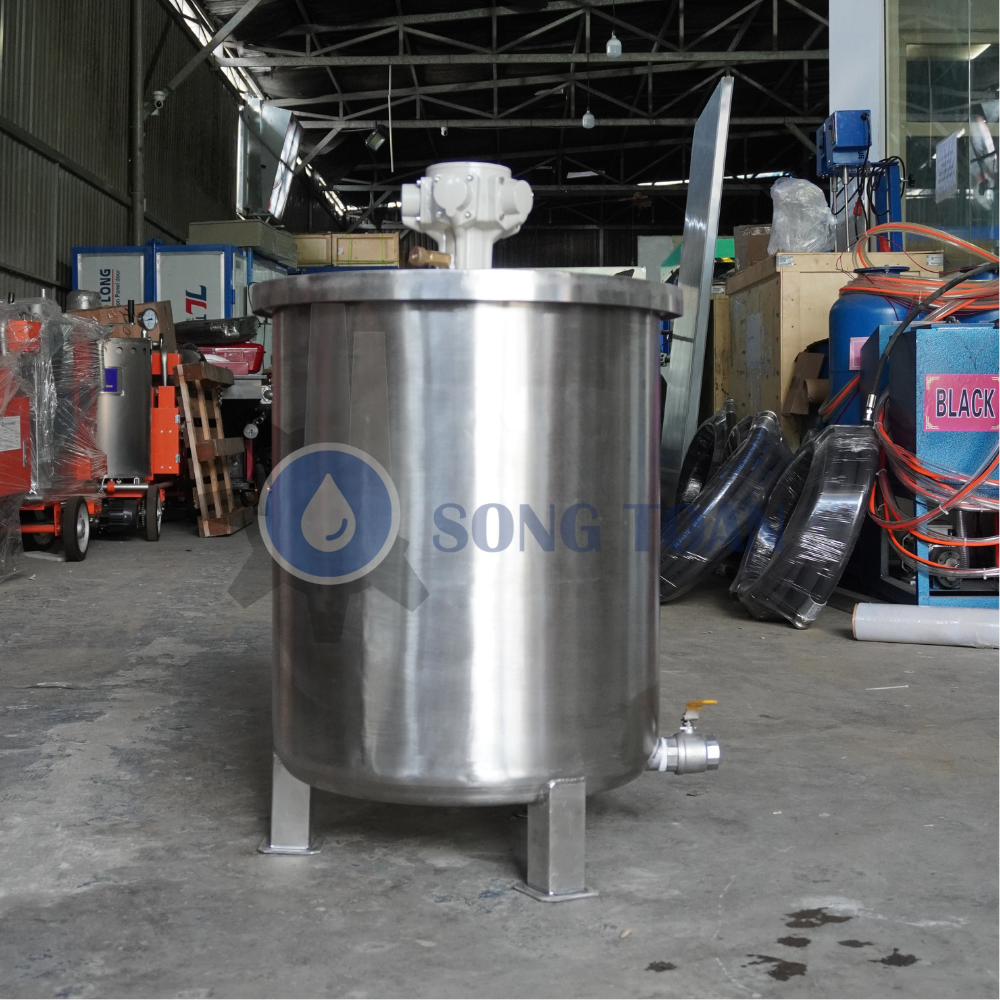 bồn khuấy 100 lít dùng hơi khí nén 50 piston 1-2 HP 